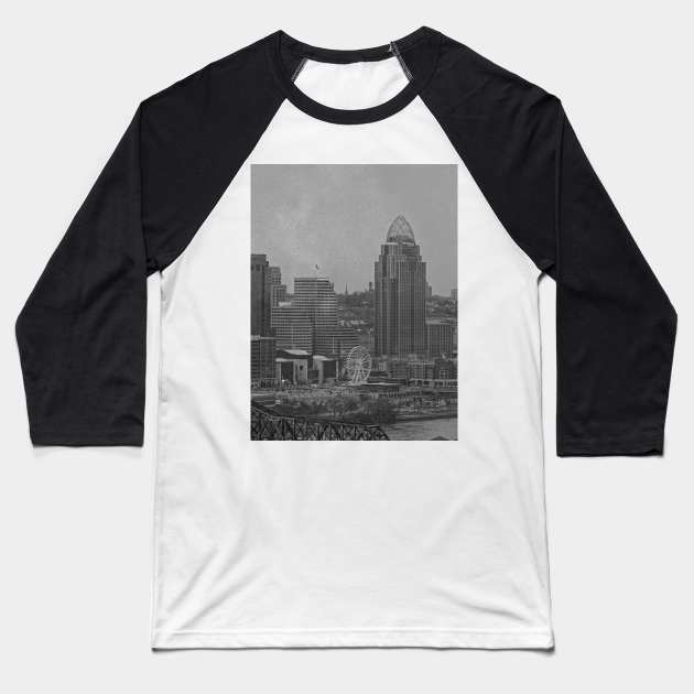 The City Of Cincinnati, Vintage Vibes Baseball T-Shirt by "Just By Chance" Photography